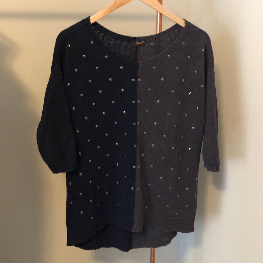 Dex studded cotton blend sweater.
